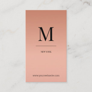 Monogram modern minimalistic rose´gold Monogramm Visitenkarte