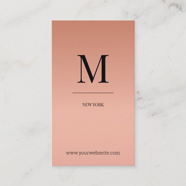 Monogram modern minimalistic rose´gold Monogramm Visitenkarte (Vorderseite)