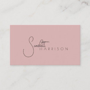 Monogram Modern Minimalistisch Beruflich Dusty Pin Visitenkarte