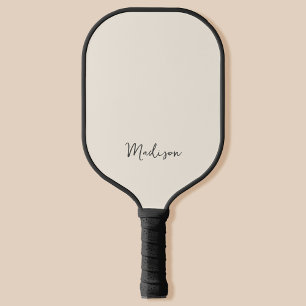 Monogram Modern Minimalistisch Black and Cream Pickleball Schläger