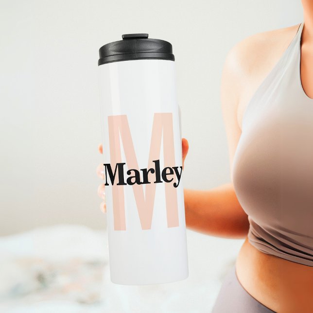 Monogram Modern Minimalistisch Bold Niedlich Initi Thermosbecher (Von Creator hochgeladen)
