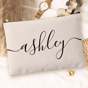 Monogram Modern Minimalistisch Calligraphy Script  Zubehörtasche