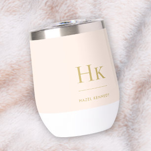 Monogram Modern Minimalistisch Elegant Blush Pink 