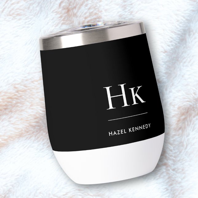 Monogram Modern Minimalistisch Elegante Schwarz-we (Von Creator hochgeladen)