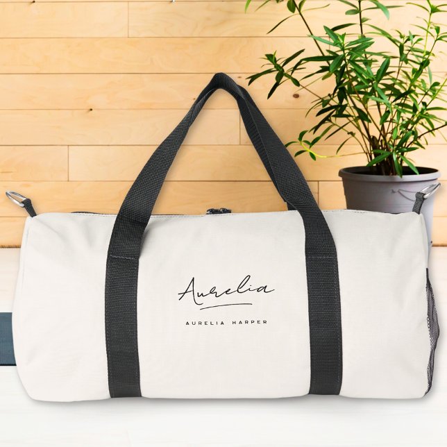 Monogram Modern Minimalistisch Script Feminine Gir Duffle Bag (Von Creator hochgeladen)