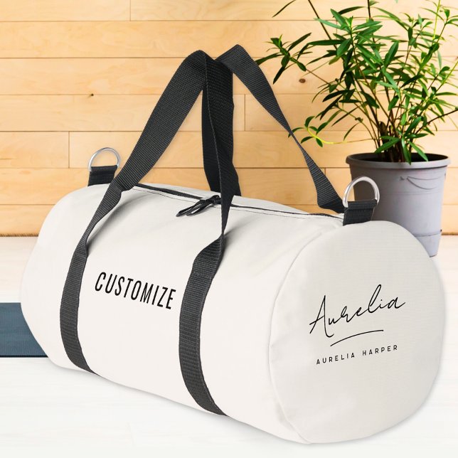 Monogram Modern Minimalistisch Script Signature Gi Duffle Bag (Von Creator hochgeladen)