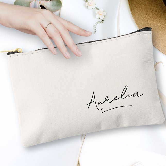 Monogram Modern Minimalistisch Signature Script Na Zubehörtasche (Von Creator hochgeladen)