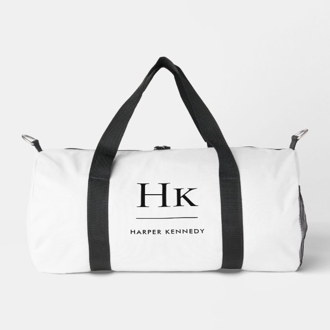 Monogram Modern Minimalistisch Simple Mit Monogram Duffle Bag (Vorderseite)