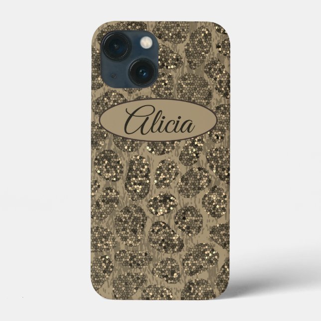 Monogram Modern Mosaik Animal Print Case-Mate iPhone Hülle (Rückseite)