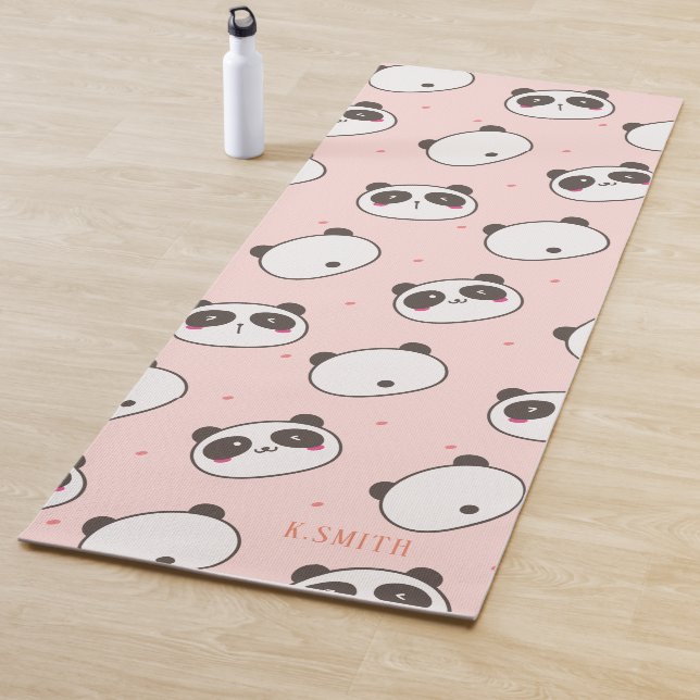 Monogram Modern Niedlich Panda Pattern Yogamatte (Beispiel)