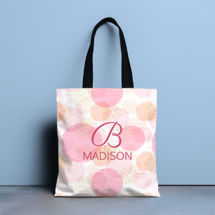 Monogram Modern Rosa Mädchen Glitter Personalisier