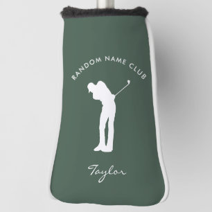 Monogram Modern Sage Green Club Name Personalisier Golf Headcover