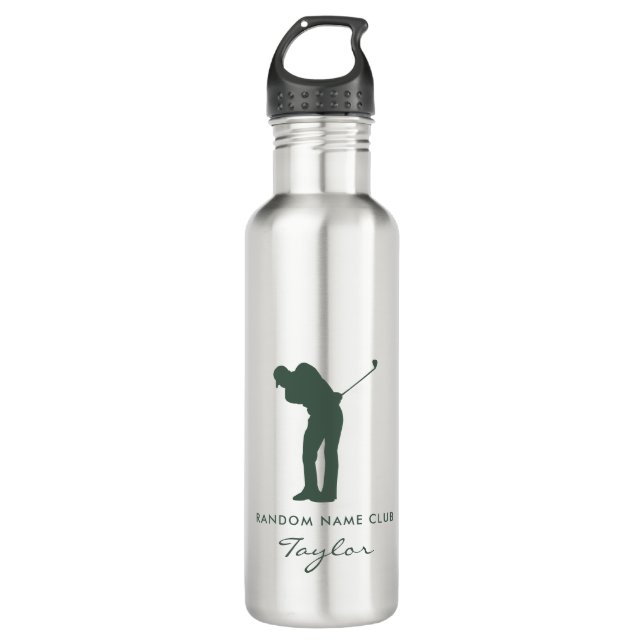 Monogram Modern Sage Green Club Personalisiert Swa Edelstahlflasche (Vorderseite)