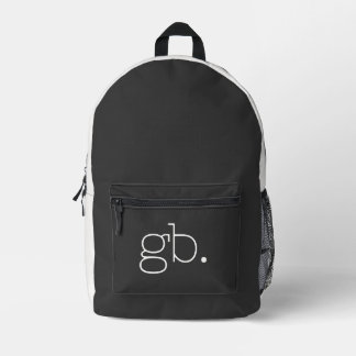 Monogram Modern Schwarz Bedruckter Rucksack