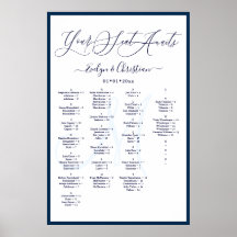 Monogram Modern Script DIY Farb Sitzplan