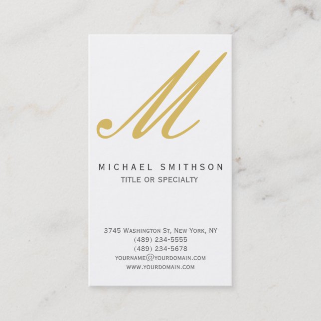 Monogram Modern Simple Business Card Visitenkarte (Vorderseite)