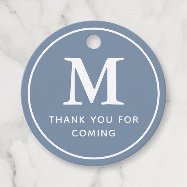 Monogram Modern Simple Chic Danke, dass du gekomme Geschenkanhänger (Vorderseite)
