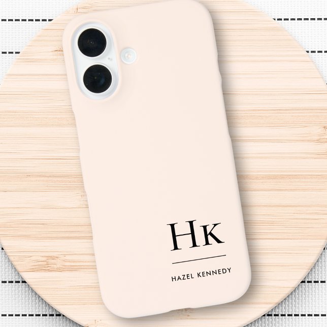Monogram Modern Simple Chic Mit Monogramm Blush Pi Case-Mate iPhone Hülle (Von Creator hochgeladen)
