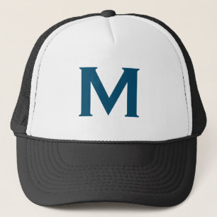 Monogram Modern Simple Classic Blue Truckerkappe