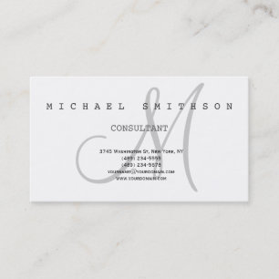 Monogram Modern Simple Consultant Business Card Visitenkarte