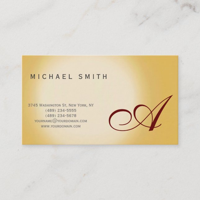 Monogram Modern Simple Consultant Business Card Visitenkarte (Vorderseite)