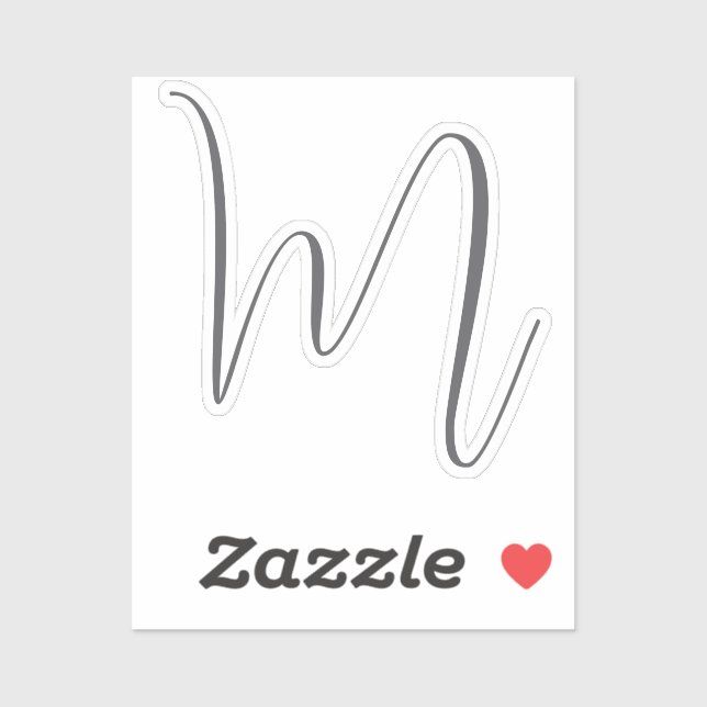 Monogram Modern Simple Minimalist Plain Aufkleber (Blatt)