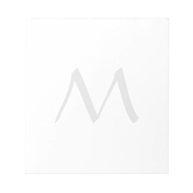 Monogram Modern Simple Minimalist Plain Notizblock (Vorderseite)