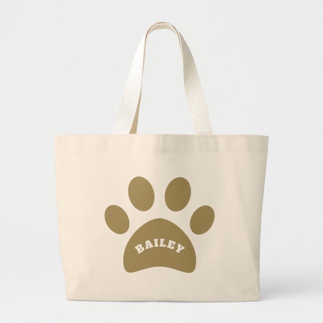 Monogram Modern Simple Niedlich Paw Print Jumbo Stoffbeutel (Vorne)