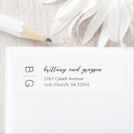 Monogram Modern Simple Wedding Rücksendeadresse La