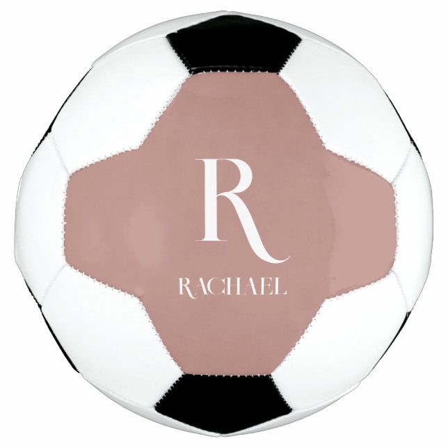 Monogram Modern Stylish Beige Fußball (Vorderseite)