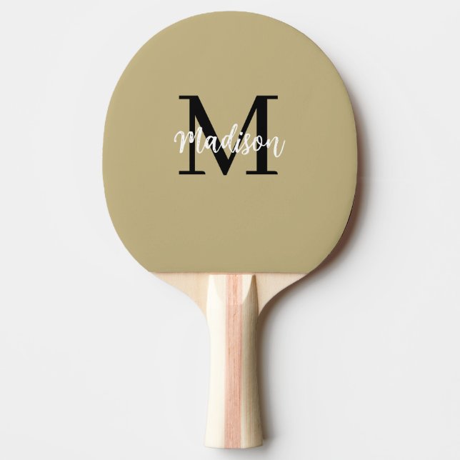 Monogram Modern Tan Black Sand Tischtennis Schläger (Vorderseite)