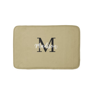 Monogram Modern Tan Sand und Black Badematte