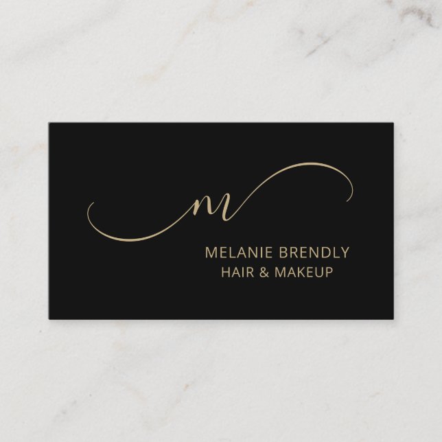 Monogram Modern TrendBlack Business Card Visitenkarte (Vorderseite)
