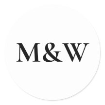 Monogram Modern Wedding Bold Black & White