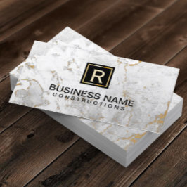 Monogram, Modern White Marble Visitenkarte