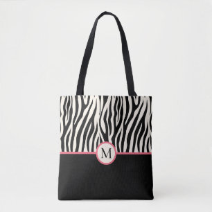 Monogram Modern Zebra Print Safari Tiermuster