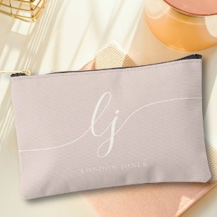 Monogram Moderne elegante Kalligraphie Rose Pink C Zubehörtasche