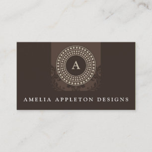 MONOGRAM Moderne elegante rotorbraune Taupe Visitenkarte