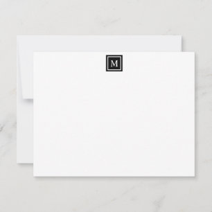 Monogram Modernes Personalisiert Stationery Mitteilungskarte
