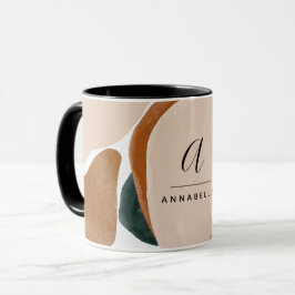 Monogram modernes Rostgrün abstrakt stylisch Tasse