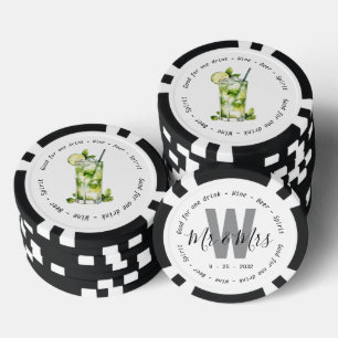 Monogram Mr. Mojito Drink Voucher Wedding Pokerchips