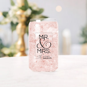 Monogram Mr. & Mrs Familienname Neu verheiratete P Dosenglas