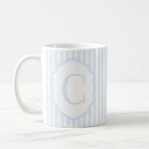 Monogram Mug Letter C, Blue Striped Kaffeetasse
