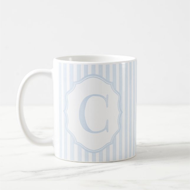 Monogram Mug Letter C, Blue Striped Kaffeetasse (Links)