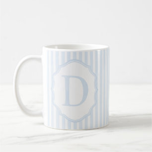 Monogram Mug Letter D, Blue Striped Kaffeetasse