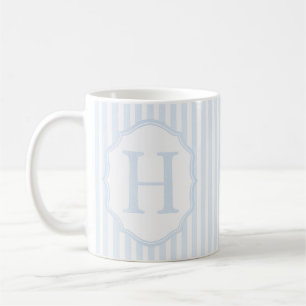 Monogram Mug Letter H, Blue Striped Kaffeetasse