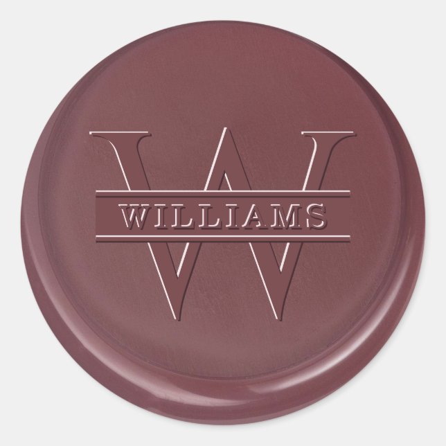 Monogram Mulberic Wax Siegel Sticker (Vorderseite)