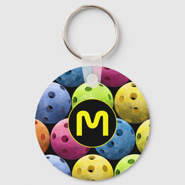 Monogram Multicolor Pickleball Schlüsselanhänger (Vorderseite)