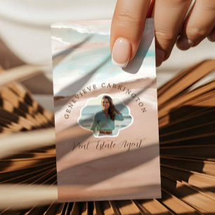 Monogram Muschel Costal Property Foto Real Anwesen Visitenkarte