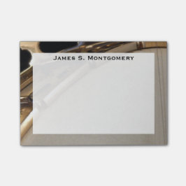 Monogram Music White und Gold Banjo Post-it Klebezettel